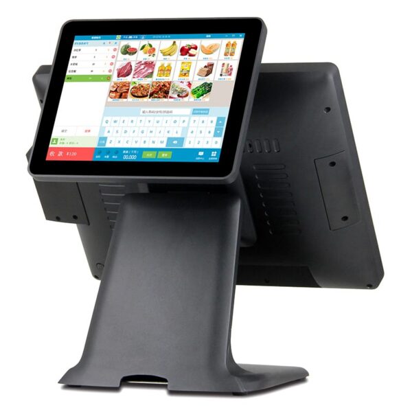 caisse tactile double écran avec afficheur client 15 pouces
